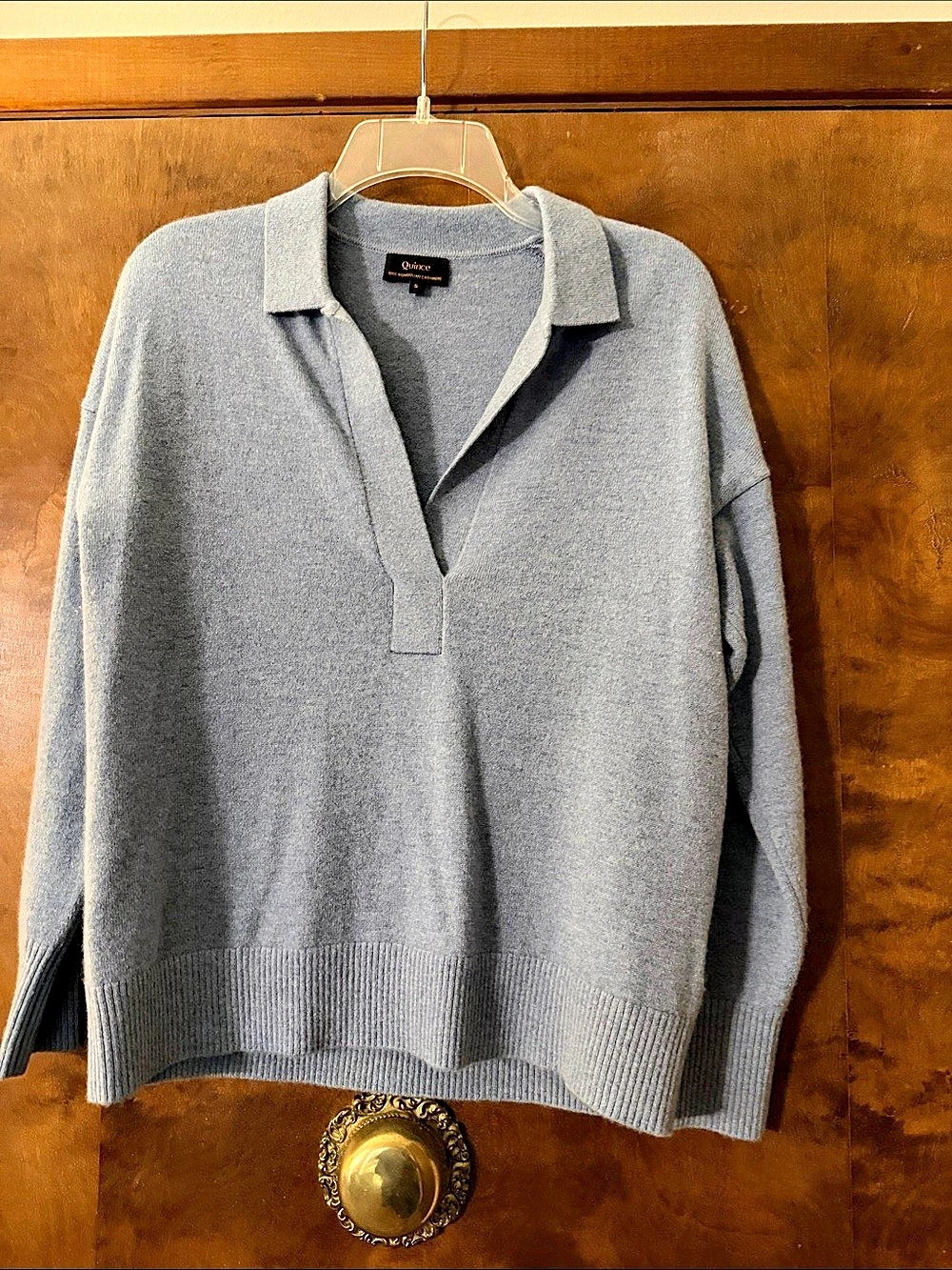 Quince Mongolian Cashmere Sweater Gray Small
